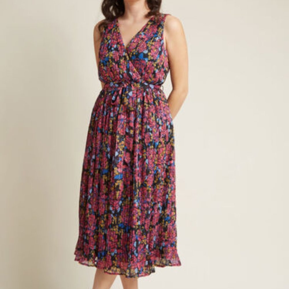 Modcloth Womens Small Purple Floral Maxi Dress